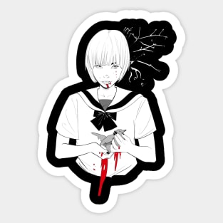 Flower Anime Girl Japan Sticker